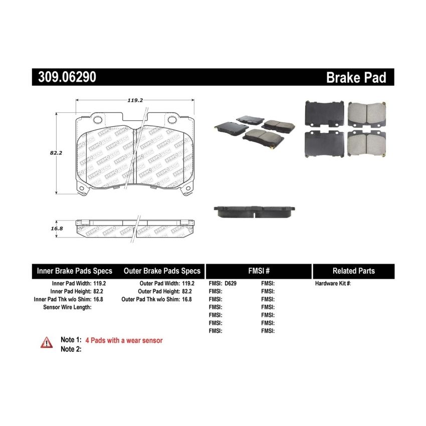 StopTech Performance 5/93-98 Toyota Supra Turbo Front Brake Pads