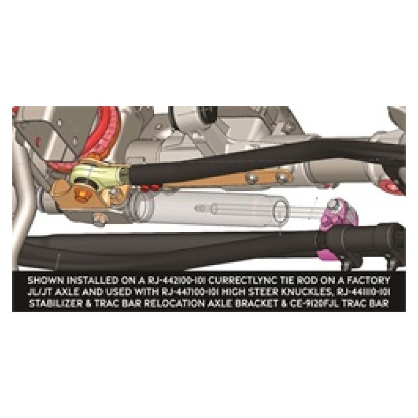 RockJock JL/JT Currectlync High Steer Tie Rod Clamp Bracket