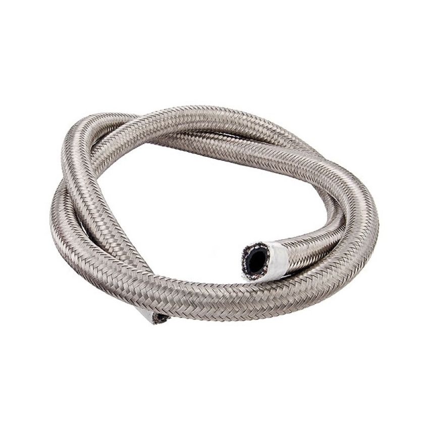 Torque Solution Stainless Steel Braided Rubber Hose -10AN 2ft (0.56in ID)