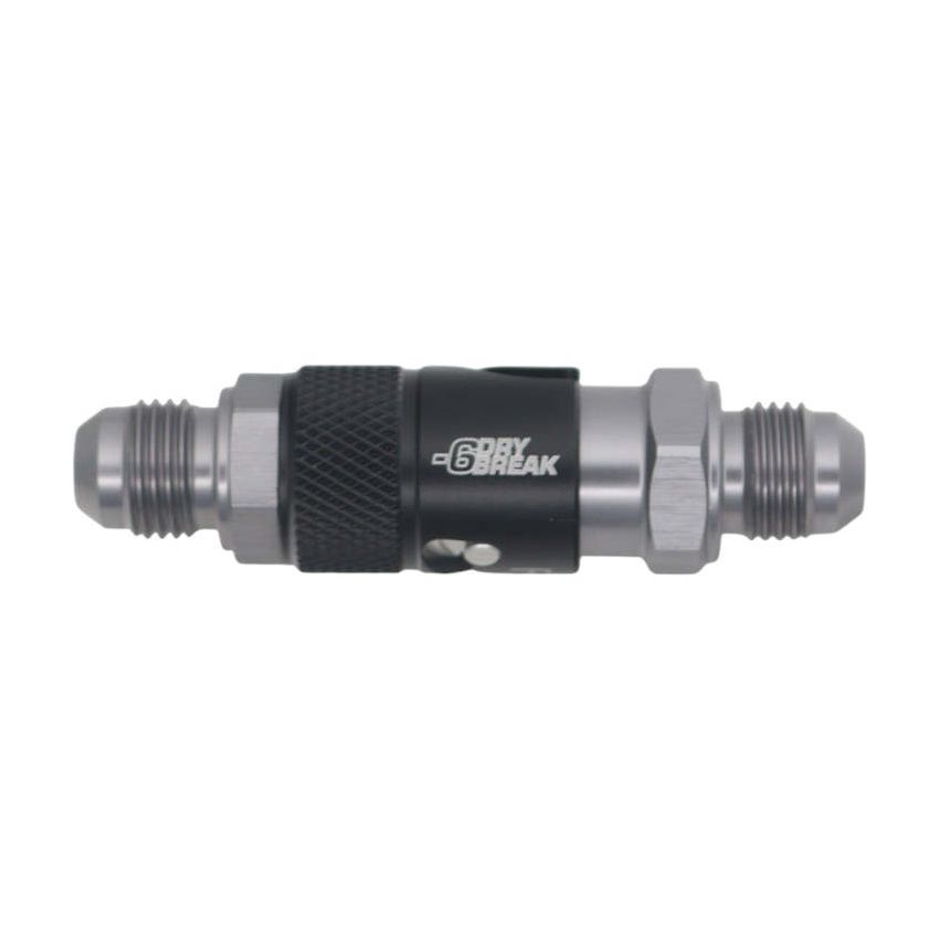 DeatschWerks 6AN Male Flare Quick Disconnect Dry Break Fitting - 2 Pieces Anodized Matte Black
