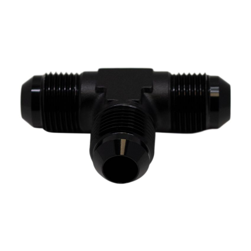 DeatschWerks 8AN Male Flare to 8AN Male Flare to 8AN Male Flare Tee Fitting - Anodized Matte Black