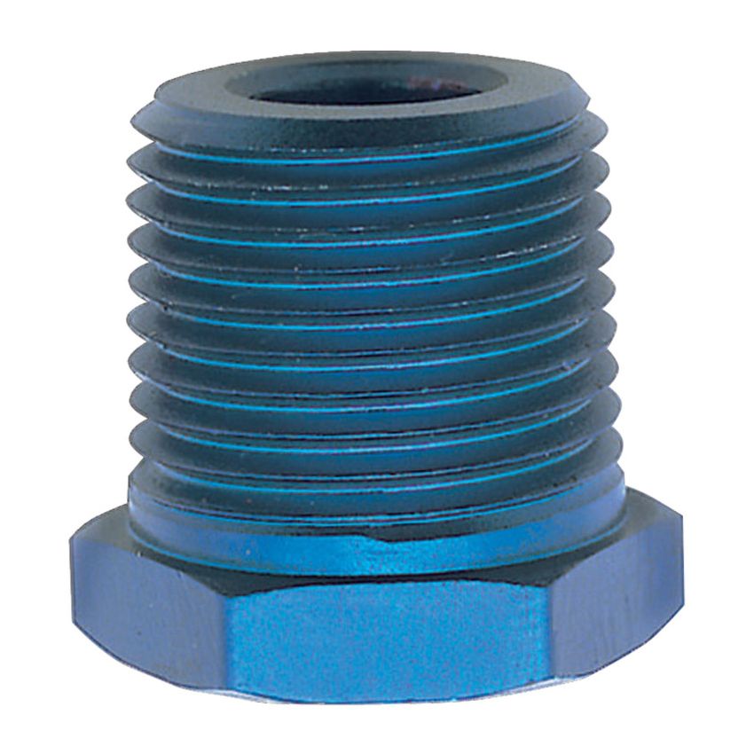 Russell Performance 1/4in Male to 1/8in Female Pipe Bushing Reducer (Blue)