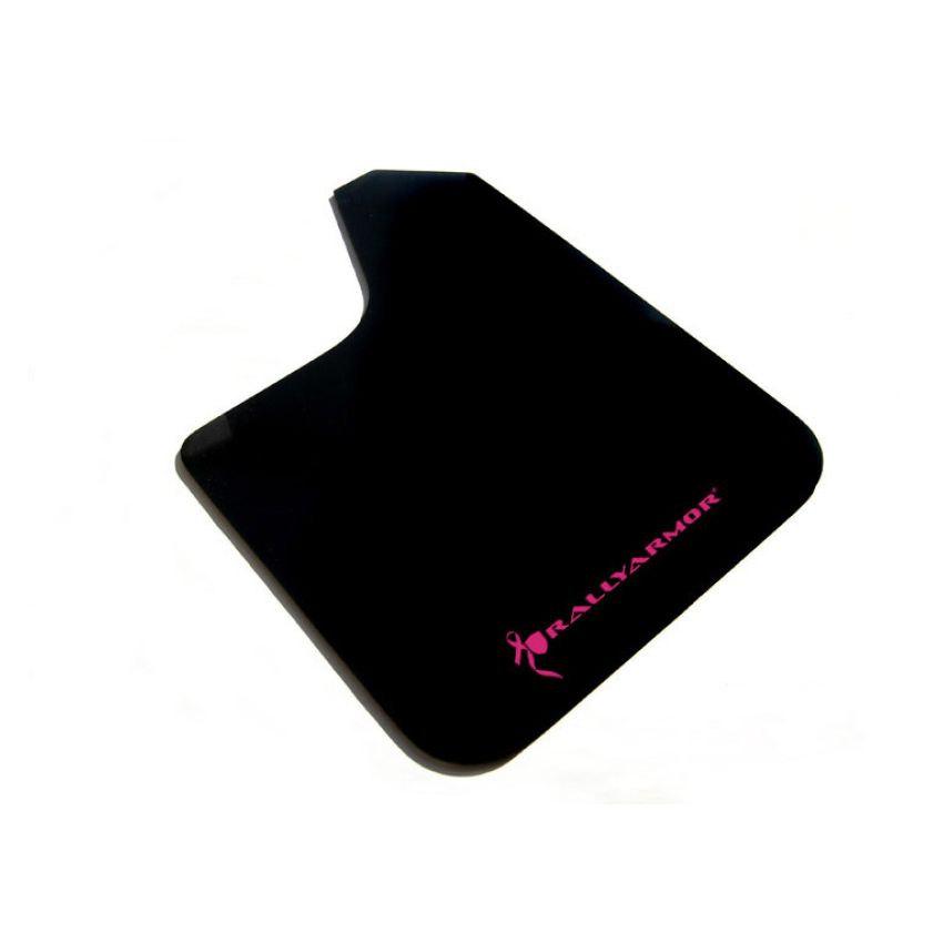 Rally Armor Universal fitment (no hardware) Basic Black Mud Flap w/ Pink Logo
