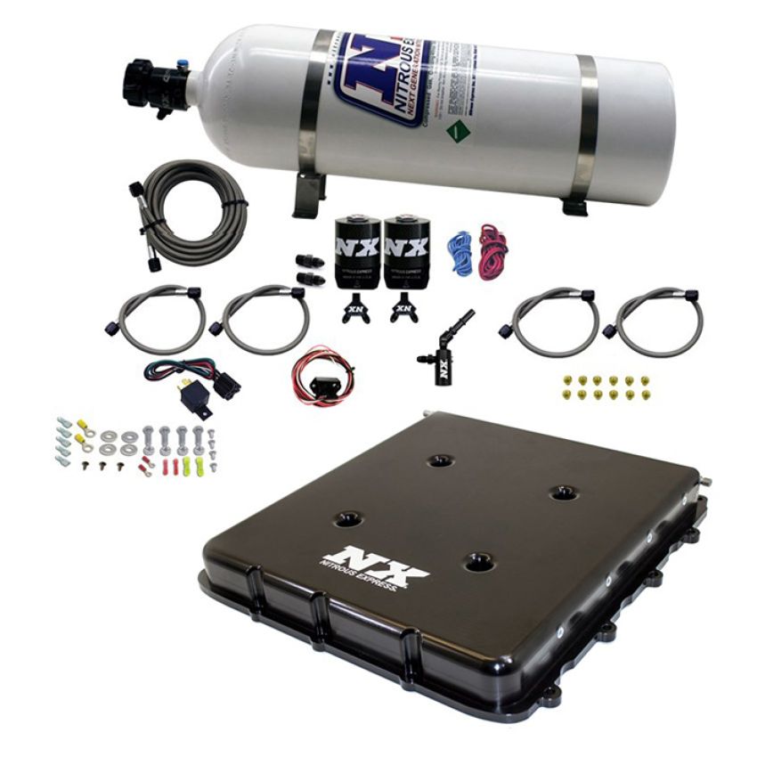 Nitrous Express Nitrous Kit w/Billet LT4 Supercharger Lid w/15lb Bottle