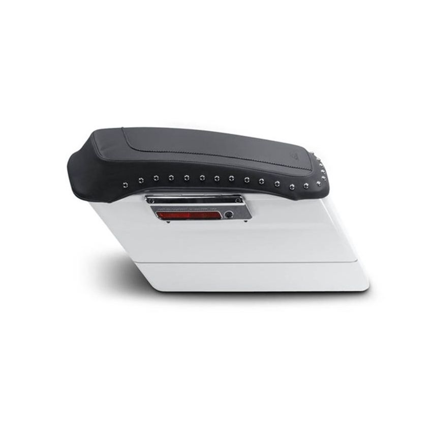 Mustang Motorcycle 77605 Mustang 80-07 Harley Early FL Touring Saddlebag Lid Covers w/Studs- Black