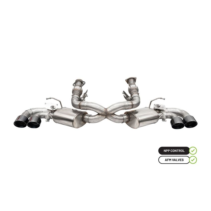 CORSA Performance 21100BLK Corsa 2020-24 Corvette C8 3in Valved Cat-Back 4.5in Blk Quad Tips - Fits Factory Perf Exhaust w/ AFM