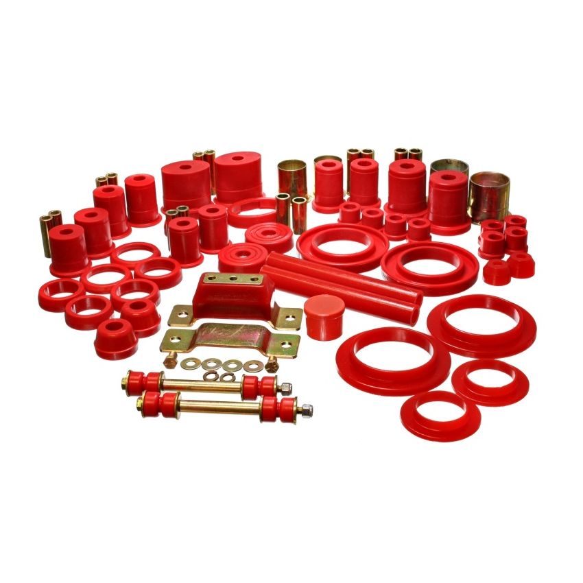 Energy Suspension 94-95 Ford Mustang Red Hyper-flex Master Bushing Set w/ V-8