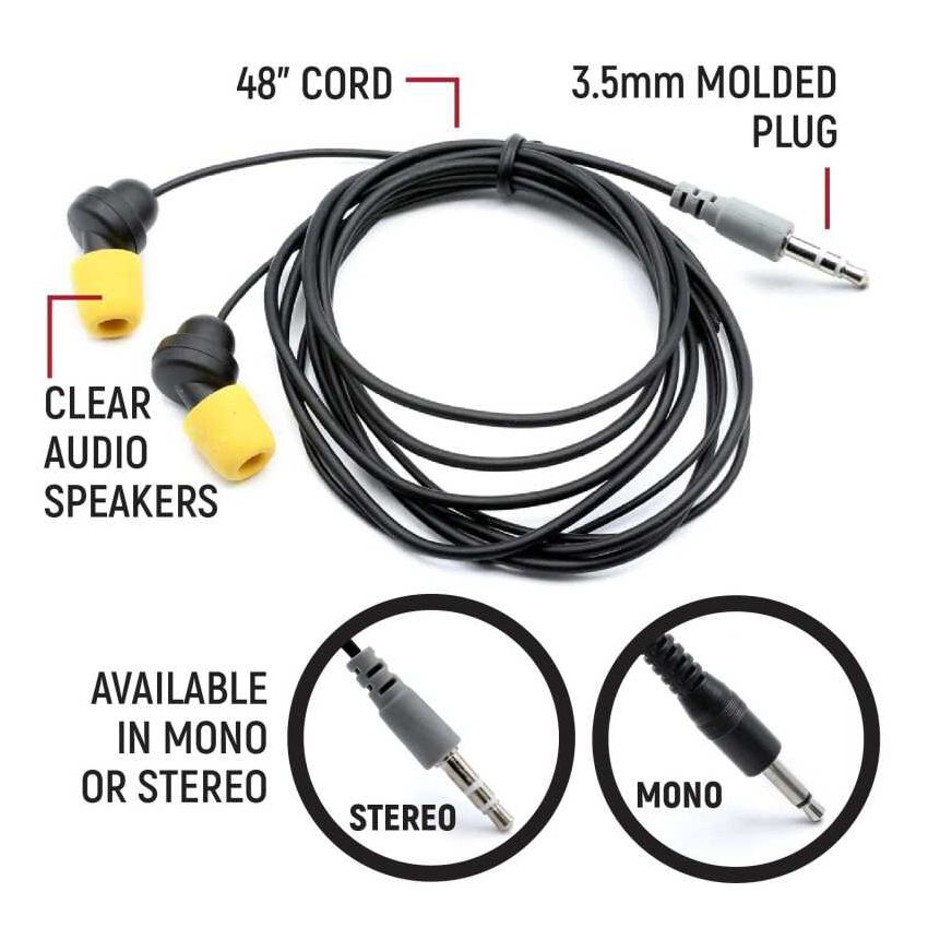 Rugged Radios NITRO-BUDS-S Sportsman Foam Earbud Speakers - Mono and Stereo