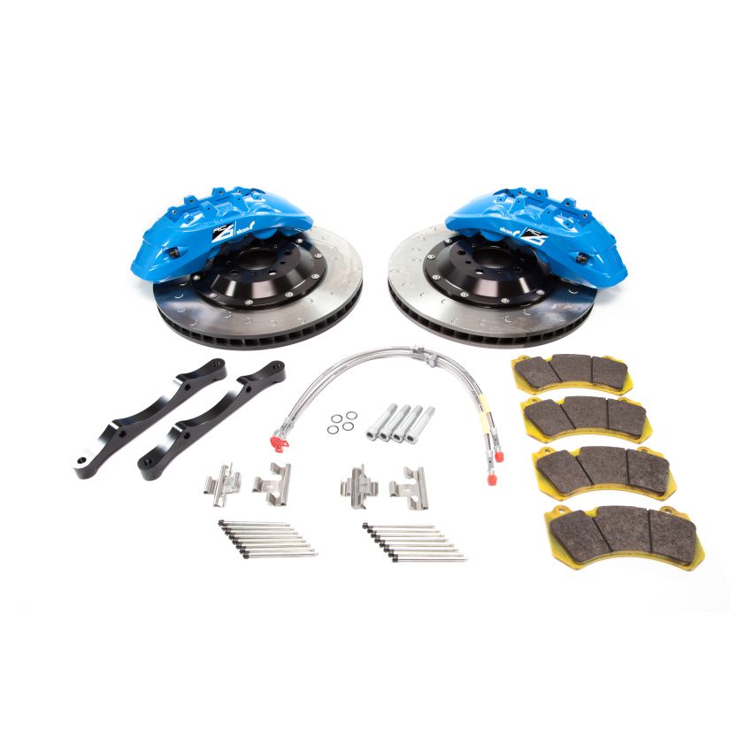 Alcon BKF7059ZG05 2009+ Nissan GT-R R35 412x36mm Rotor 6 Piston Caliper RC6 Front Axle Kit - Sky Blue