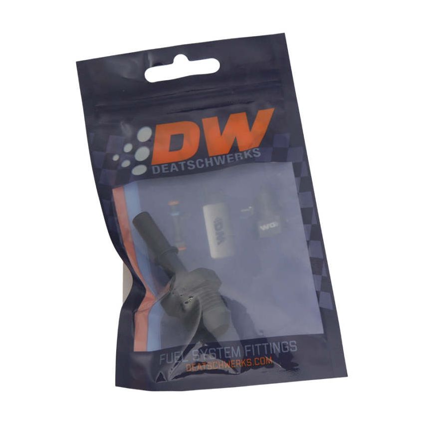 DeatschWerks 8AN Male Flare to 5/16in Male EFI Quick Connect Adapter - Anodized Matte Black