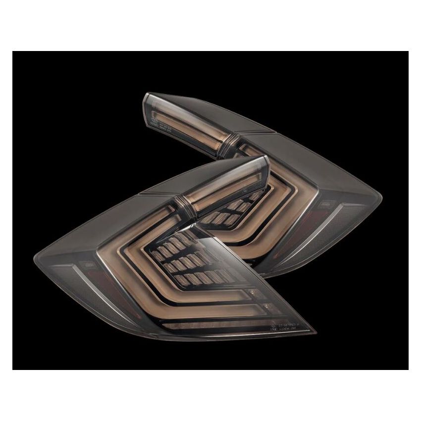 AlphaRex 676010 16-21 Honda Civic Hatchback / Type-R FK8 Nova-Series LED Tail Lights - Black Smoke