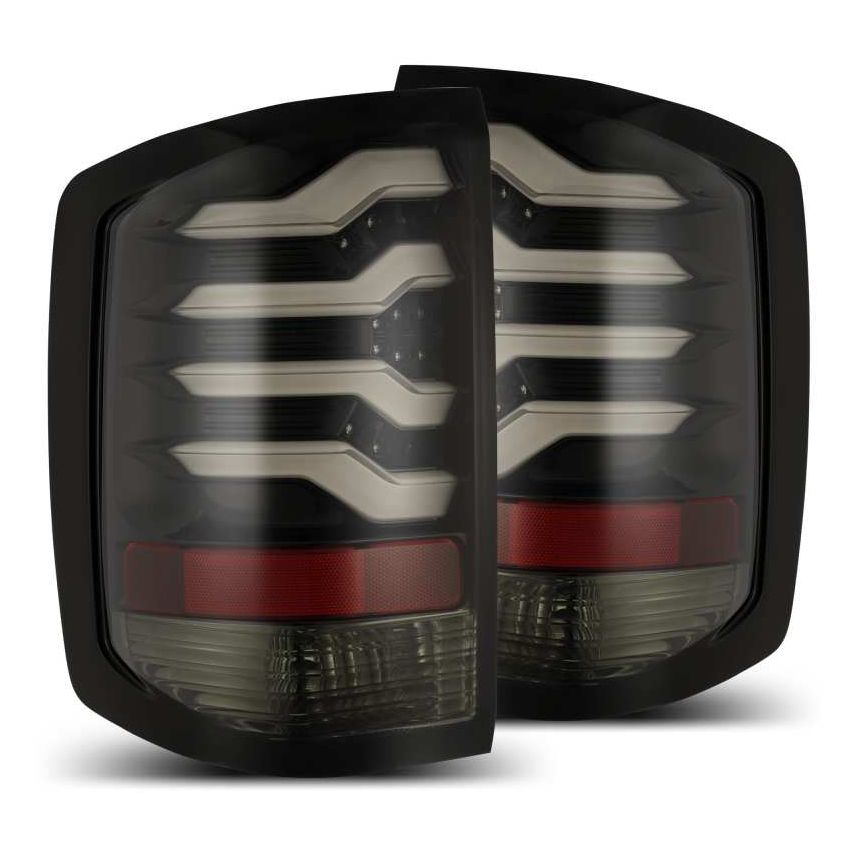 AlphaRex 14-18 Chevrolet Silverado 1500 PRO-Series LED Tail Lights Jet Black