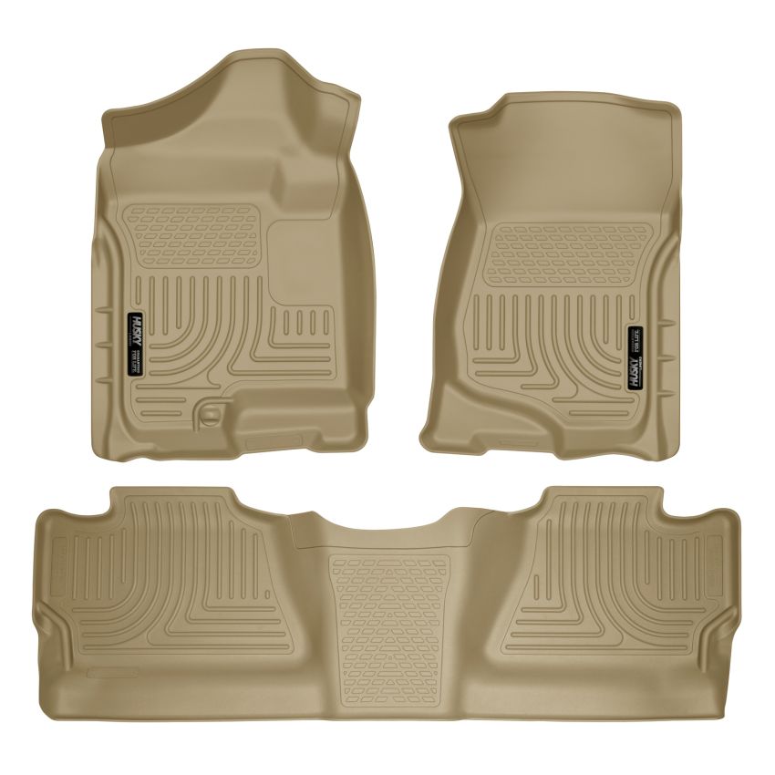 Husky Liners 07-12 Chevy Silverado/GMC Sierra Crew Cab WeatherBeater Combo Tan Floor Liners