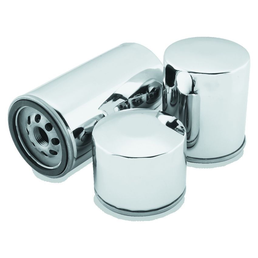 TwinPower 603600 Twin Power Twin Cam and M8 Chrome Magnetic Oil Filter Replaces H-D 63798-99 with Backflow Valve