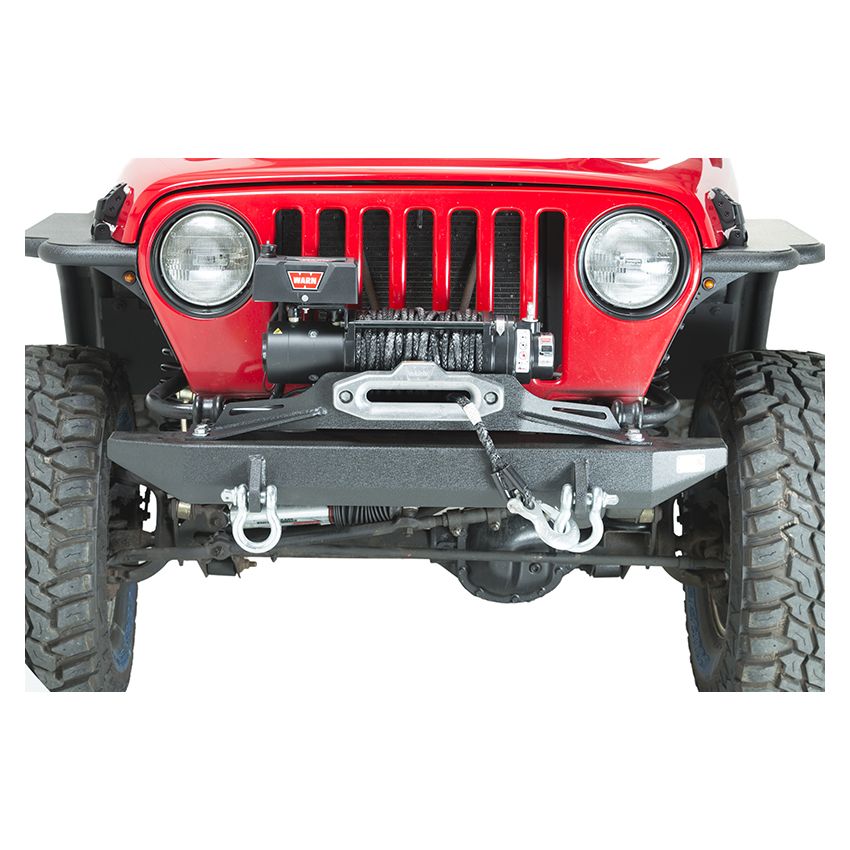 Fishbone Offroad 97-06 Jeep Wrangler TJ Rubicon Front Bumper - Blk Txtrd Powdercoat Piranha Series