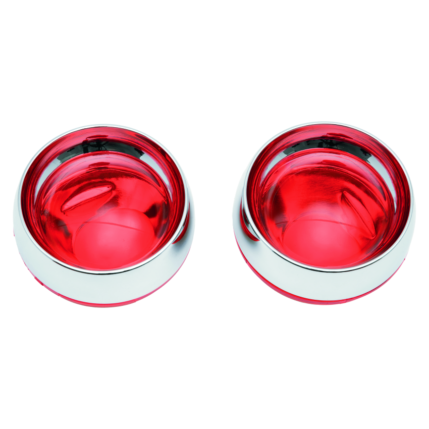 Kuryakyn 2269 Deep Dish Bezels With Red Lenses