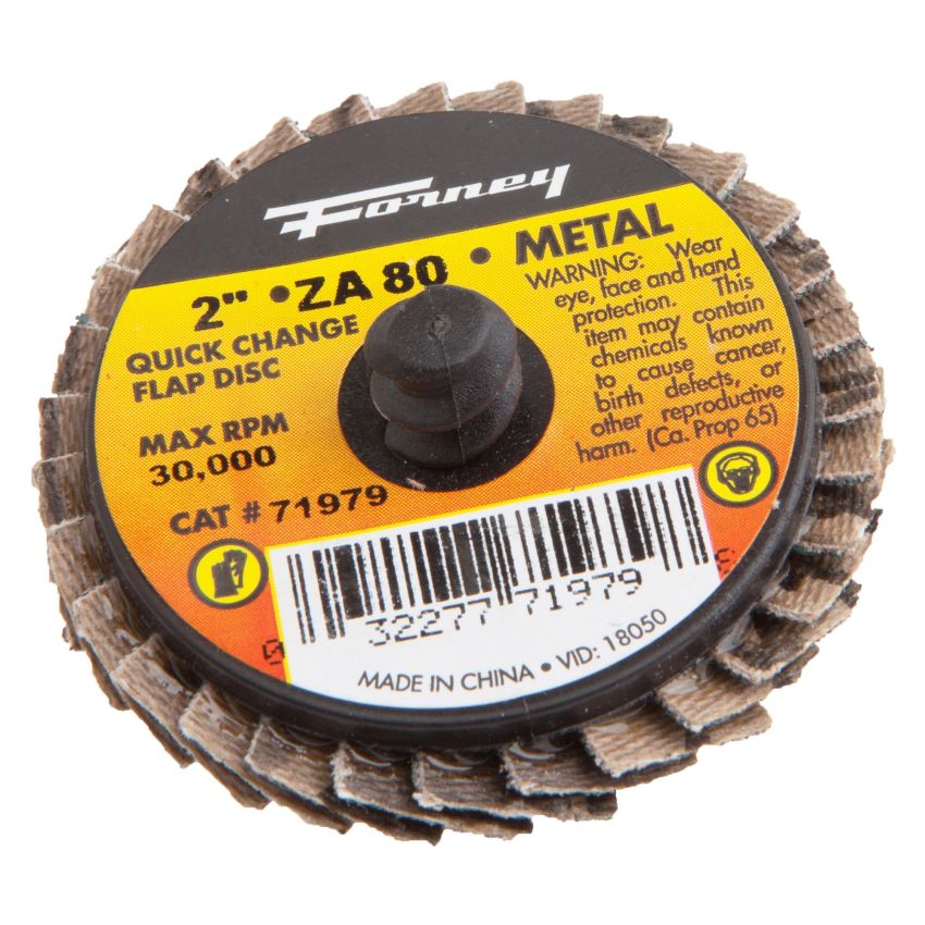 Forney 71979 Mini Flap Disc, Quick Change, 80-Grit, 2-Inch