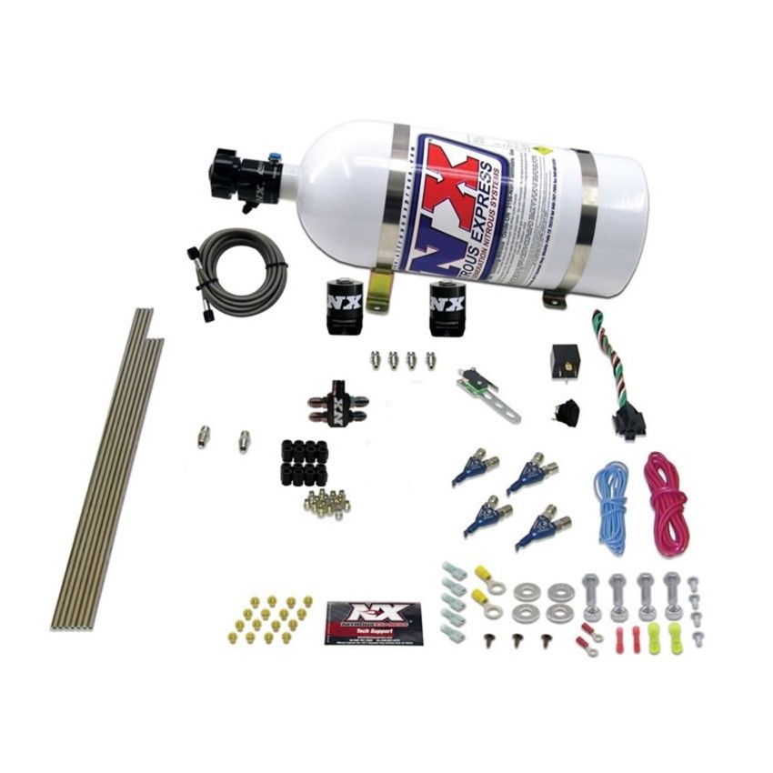Nitrous Express 4 Cyl Gasoline EFI Nitrous Kit (50-250HP) w/10lb Bottle