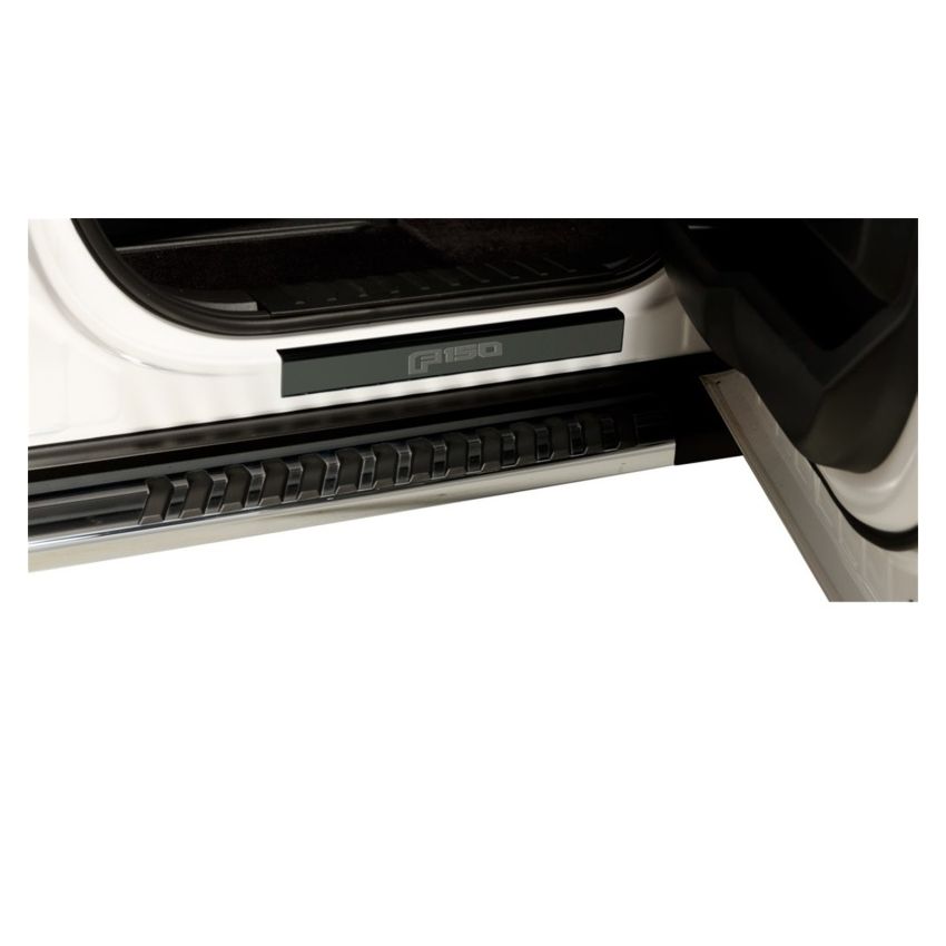 Putco 95145BPFD 15-20 Ford F-150 - Regular Cab & SuperCab w/ F-150 Etching (2pcs) Black Platinum Door Sill