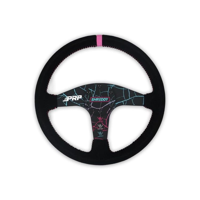 PRP Seats SHRDYG255 PRP Shreddy Flat Suede Steering Wheel - Cracked