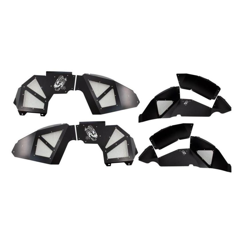 Fishbone Offroad 2018+ Jeep Wrangler JL Front/Rear Set of 4 Aluminum - Blk Powdercoat Inner Fenders