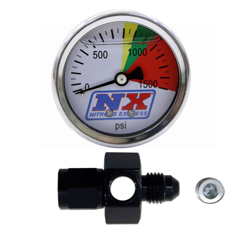 Nitrous Express N2O Flo-Thru Pressure Gauge (0-1500 PSI) 6AN