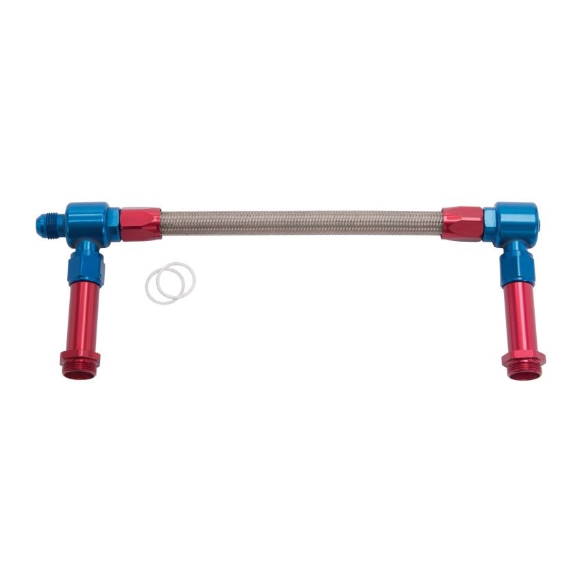 Russell 641140 Performance -8 AN to -8 AN ProFlex Holley 4500 Dual Inlet Carb Kit (Red/Blue)