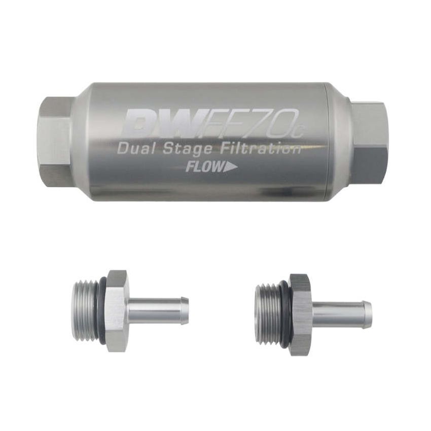 DeatschWerks 8-03-70C-010K-516 5/16in 10 Micron 70mm Compact In-Line Fuel Filter Kit