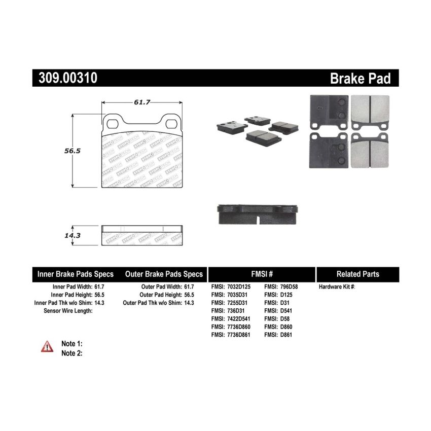 StopTech Performance 98-04 Volvo C70/98-00 V70 Rear Brake Pads