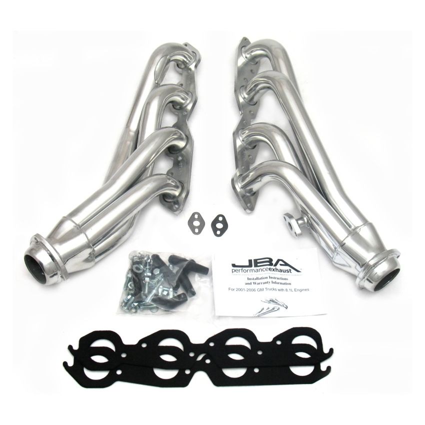 JBA 01-03 Gm Truck 8.1L BBC w/o EGR/A.I.R. 1-3/4in Primary Silver Ctd Cat4Ward Header
