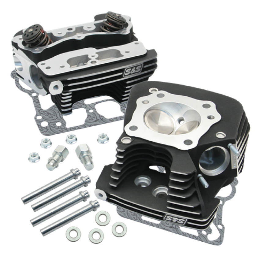 S&S Cycle 106-3240 08-16 Touring Super Stock 89cc Cylinder Head Kit - Wrinkle Black