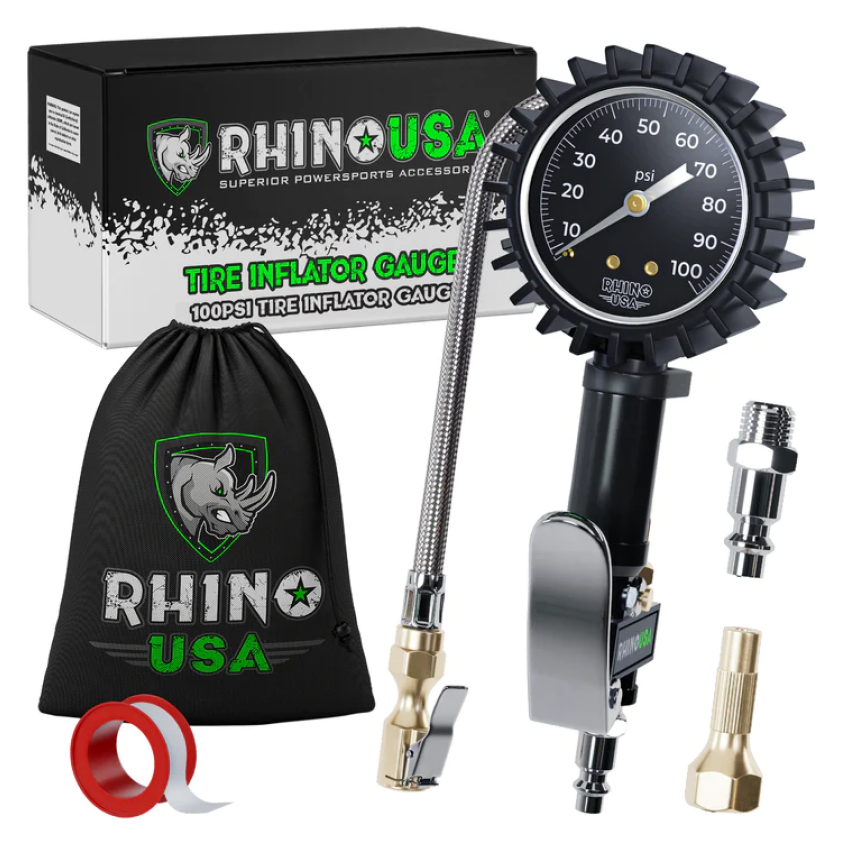 Rhino USA RGAUGE-0100 100 Psi Analog Tire Inflator Gauge