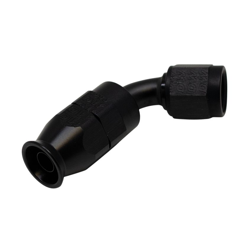DeatschWerks 6 AN Female Flare Swivel 60-Degree Hose End PTFE - Anodized Matte Black