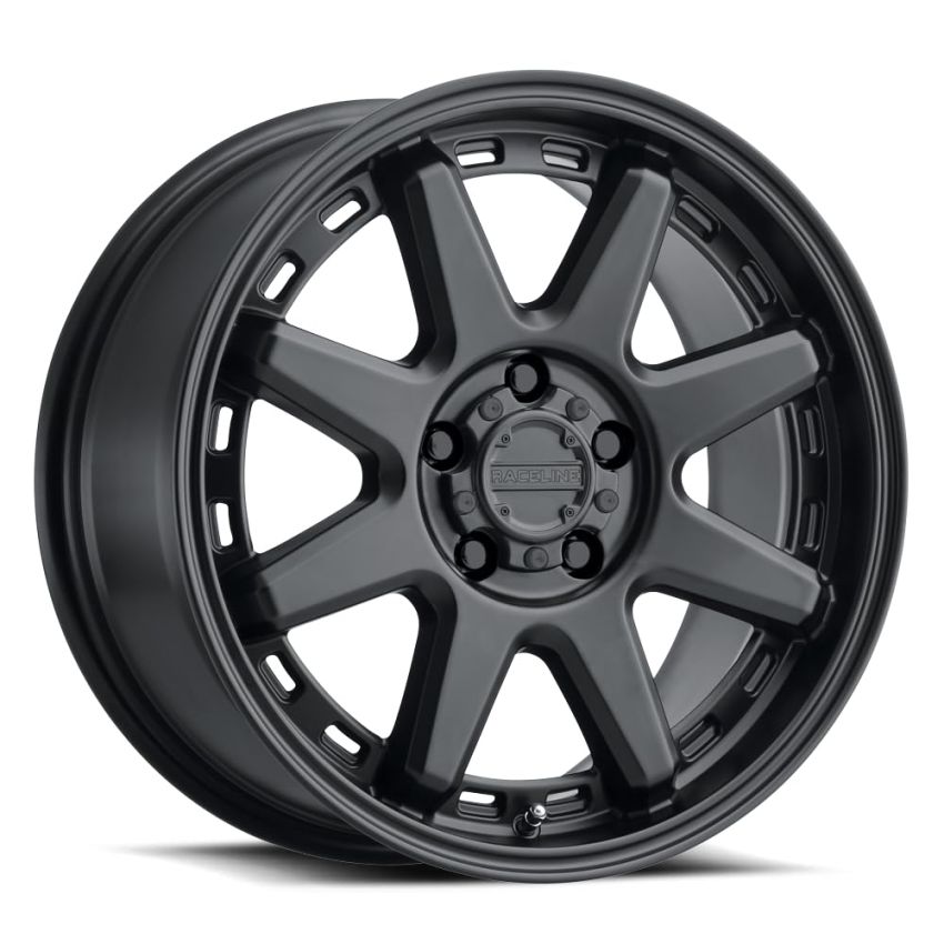 Raceline 947B Scout 16x8in / 5x114.3 BP / 0mm Offset / 78.1mm Bore - Satin Black Wheel