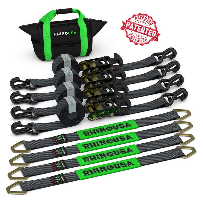Rhino USA 2IN-HDKIT Heavy Duty Vehicle Tie Down Kit - Black