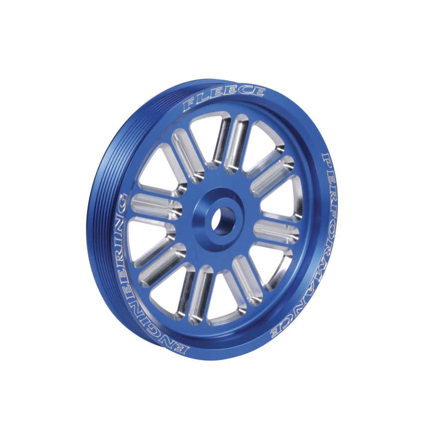 Fleece Performance Dodge Cummins Dual Pump Spoke Pulley (For Use w/ FPE Dual Pump Bracket) Blue