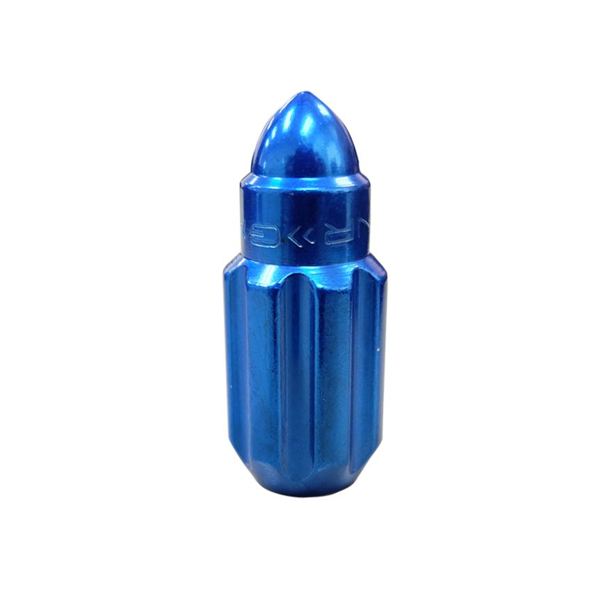 NRG 500 Series M12 X 1.5 Bullet Shape Steel Lug Nut Set - 21 Pc w/Lock Key - Blue