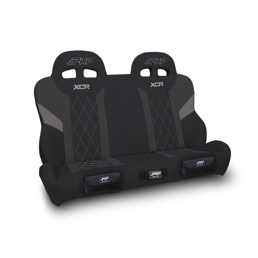 PRP Seats A8201-PORXP-QR-203-SDFP PRP Polaris RZR XCR Quick Release Rear Suspension Bench Seat Diamond Stich - Blk/Gray