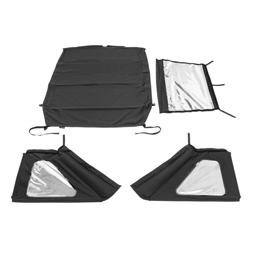 Rugged Ridge 13863.35 2018+ Jeep Wrangler JLU 4 Dr Black Diamond Stitch Cloth Voyager Top (Tinted)