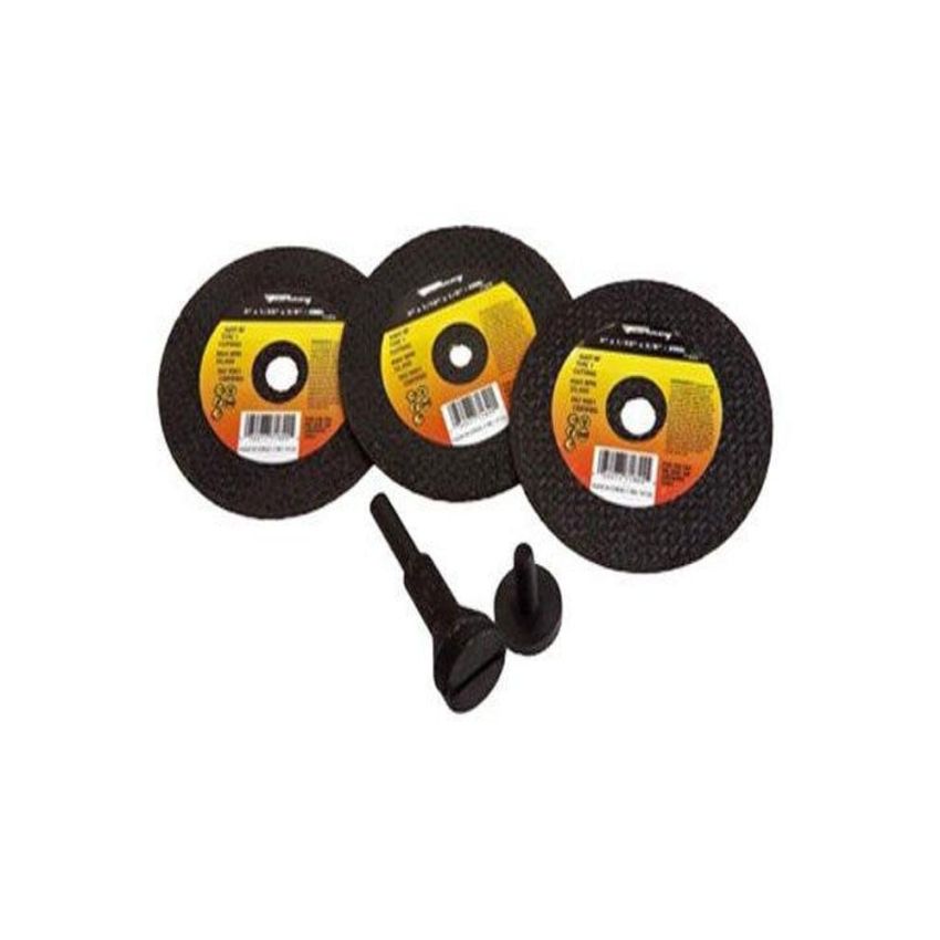 Forney 71798 Cut-Off Wheel Kit with 1/4-Inch Shank Mandrel, 3-Inch-by-1/32-Inch, 5-Piece