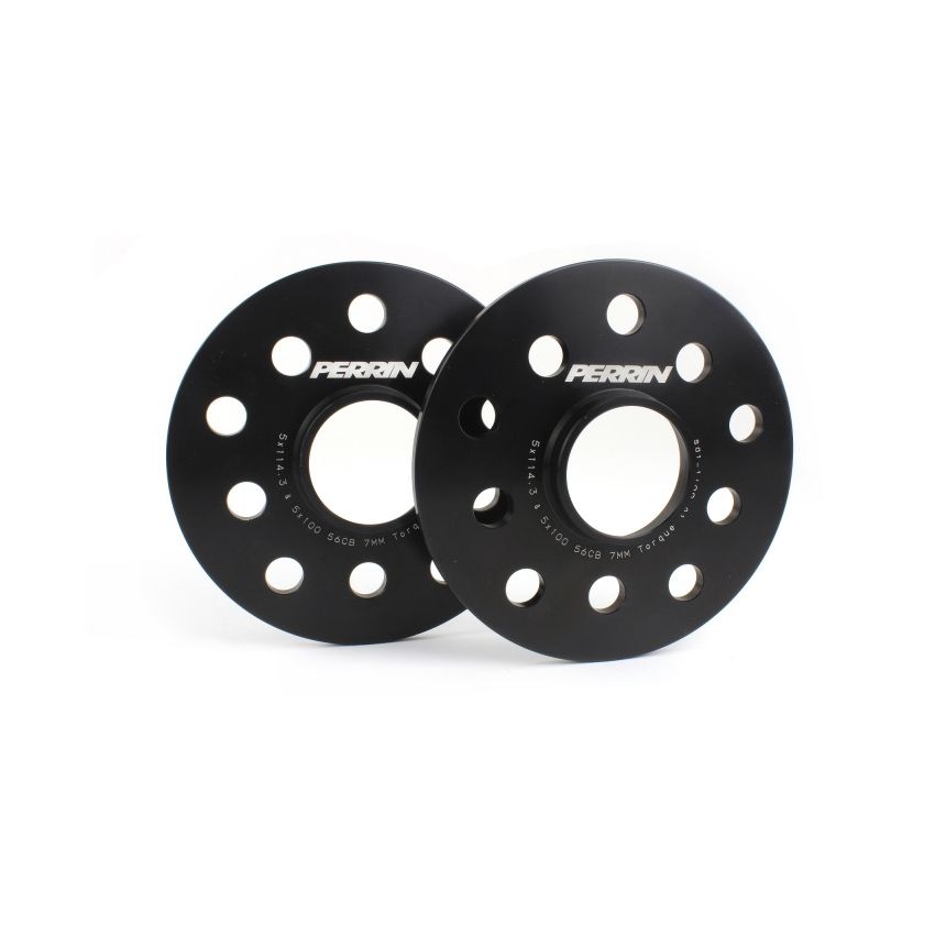 Perrin Subaru 5x114.3/5x100 7mm Slip-On Wheel Spacers - w/ 56mm Hubs (No Studs)