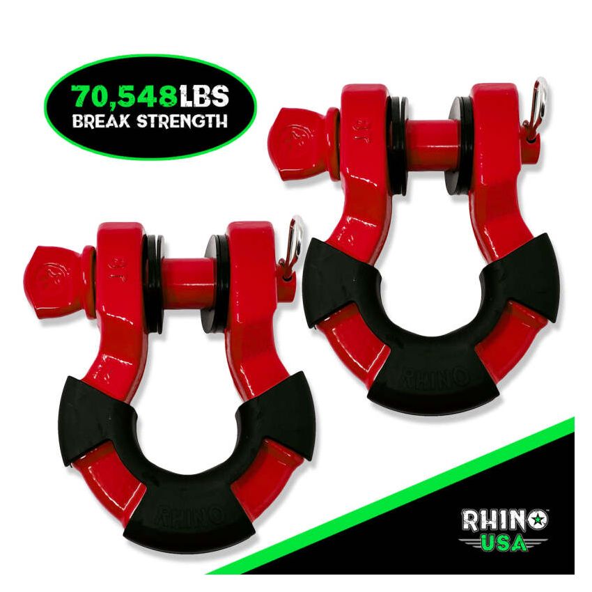 Rhino USA SUPERSHACK-RED 8T Super Shackle 2-Pack (Red)