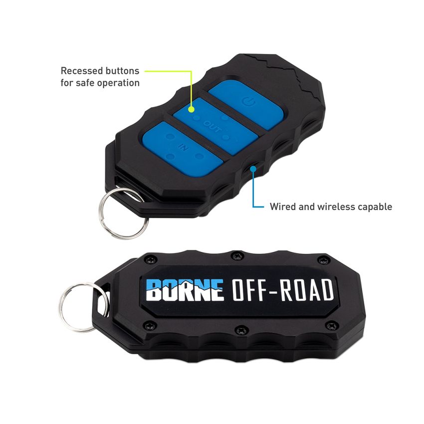 Borne Off-Road BNWN-12-SBK 12K Winch - Black Synthetic Rope