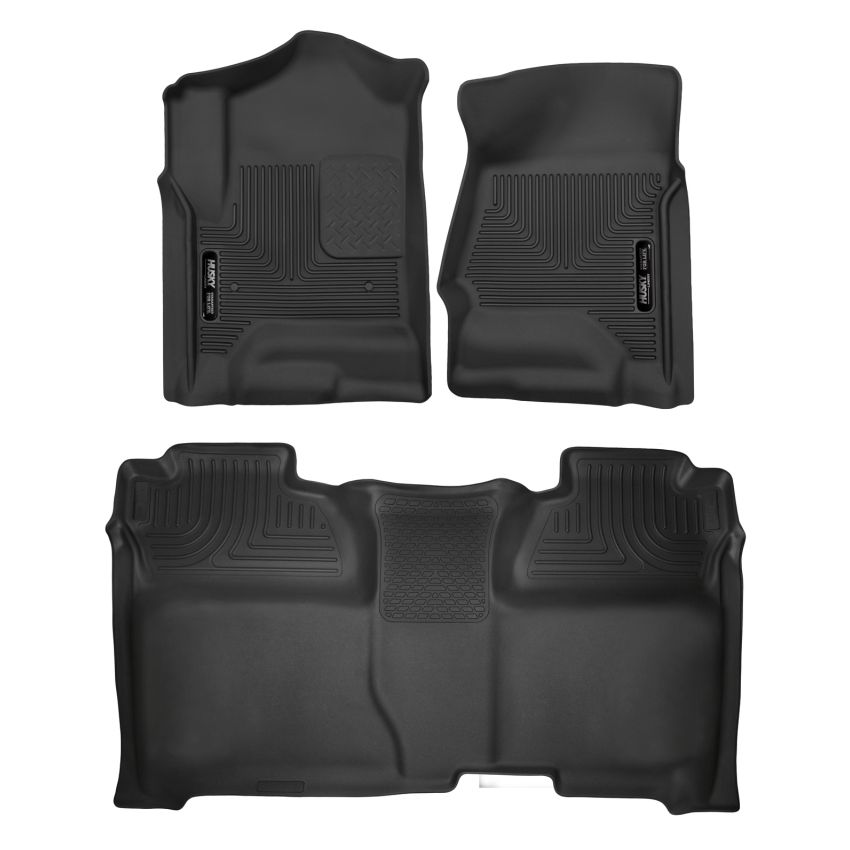 Husky Liners 14-18 Chevrolet Silverado 1500 Front & 2nd Seat X-Act Contour Floor Liners - Black