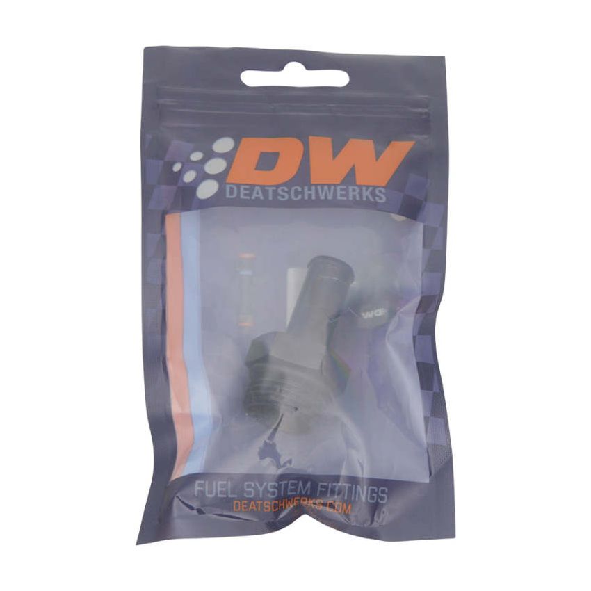 DeatschWerks 10AN ORB Male to 1/2in Male Barb Fitting - Anodized Matte Black