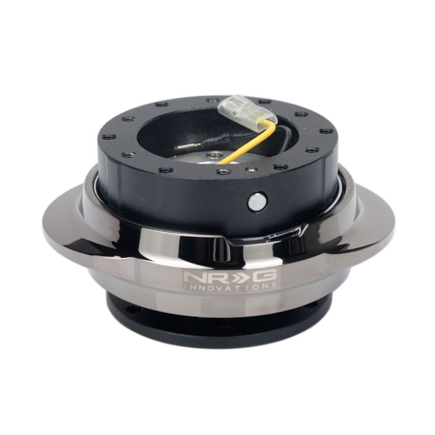 NRG SRK-220BKC Quick Release Kit - Black Body/ Black Chrome Oval Ring