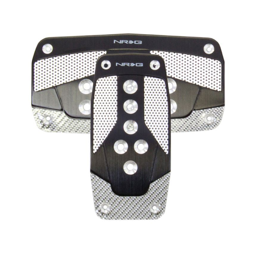 NRG Aluminum Sport Pedal A/T - Black w/Silver Carbon