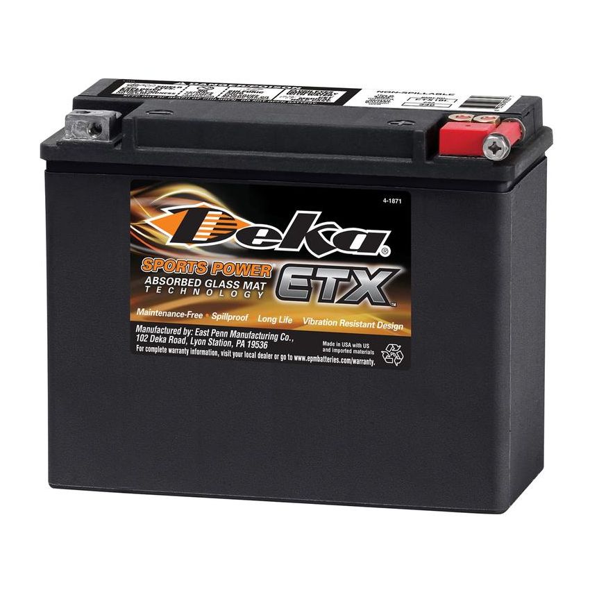 Deka ETX18L 12 Volt Premium AGM Powersports Battery