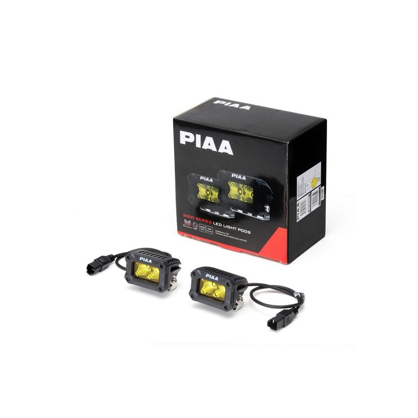 PIAA DKCL200 3 inch / Yellow / Flood Beam / (Pack of 2) Kit