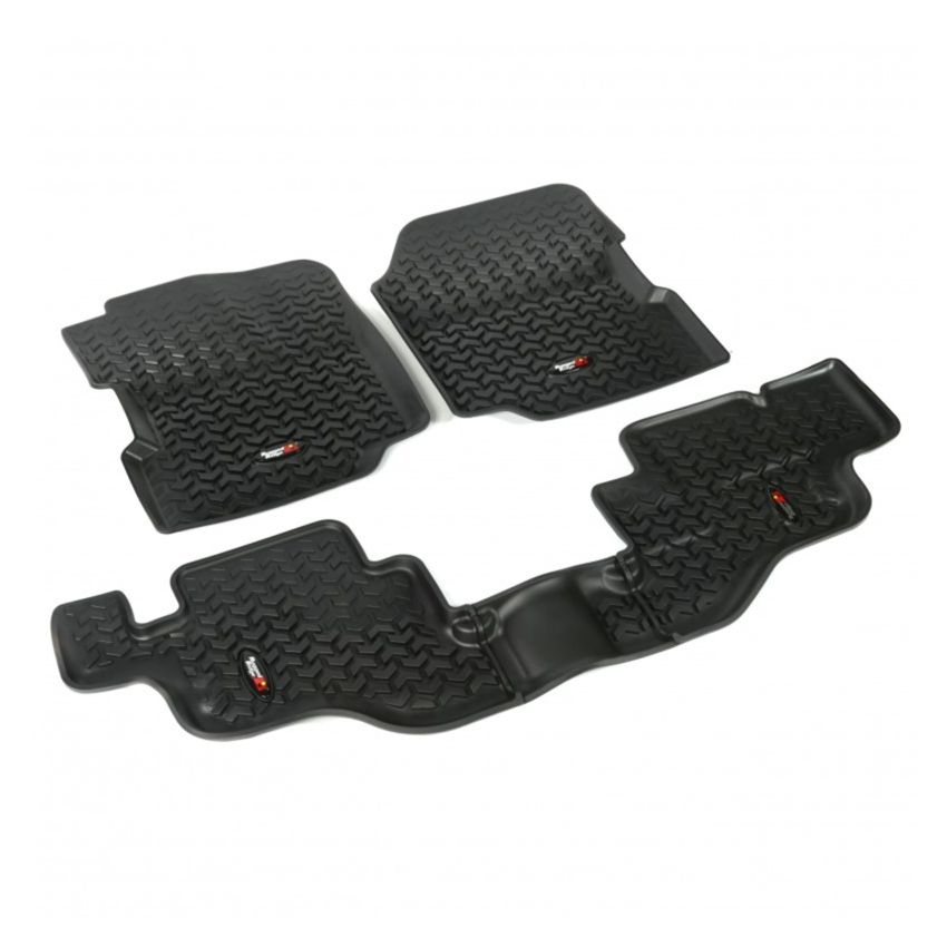 Rugged Ridge Floor Liner Front/Rear Black 1976-1986 Jeep CJ-7 / Jeep Wrangler 87-95 / YJ